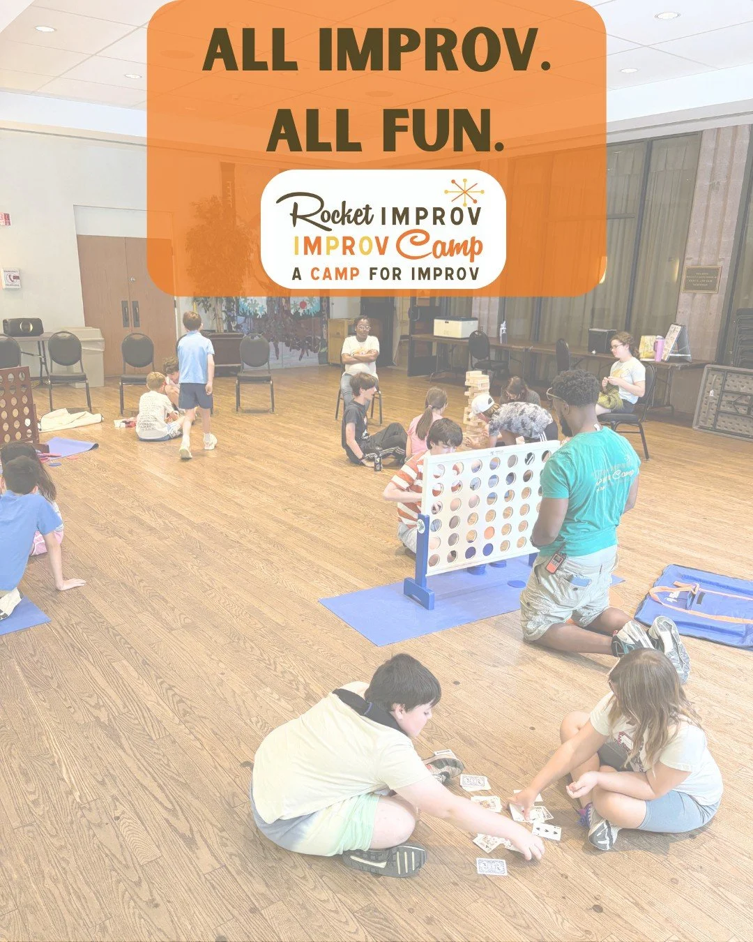 Not every kid wants a &ldquo;traditional&rdquo; camp. 
Some kids want to laugh louder. 🚀

Improv Camp is where tweens &amp; teens build confidence 💥, make friends, think creatively, and have a ridiculously fun week of improv comedy! 🤣

Big energy.