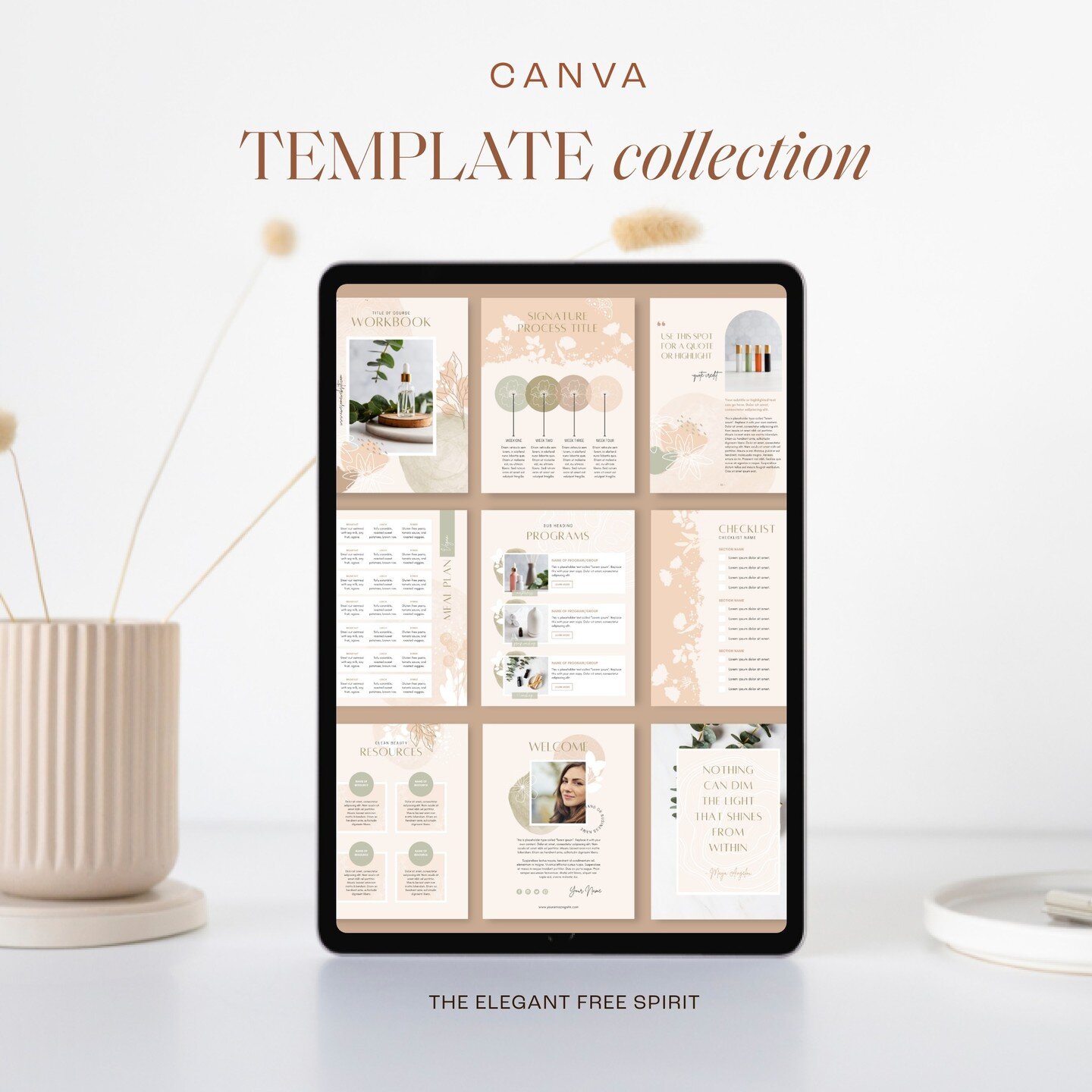 Your new branded graphics are 5 minutes away. No... like, for real. 

All of my Canva templates are created in collections. So your social posts, lead magnets, workbooks, and slide deck graphics are visually branded to perfection. 

Shop them all (pl