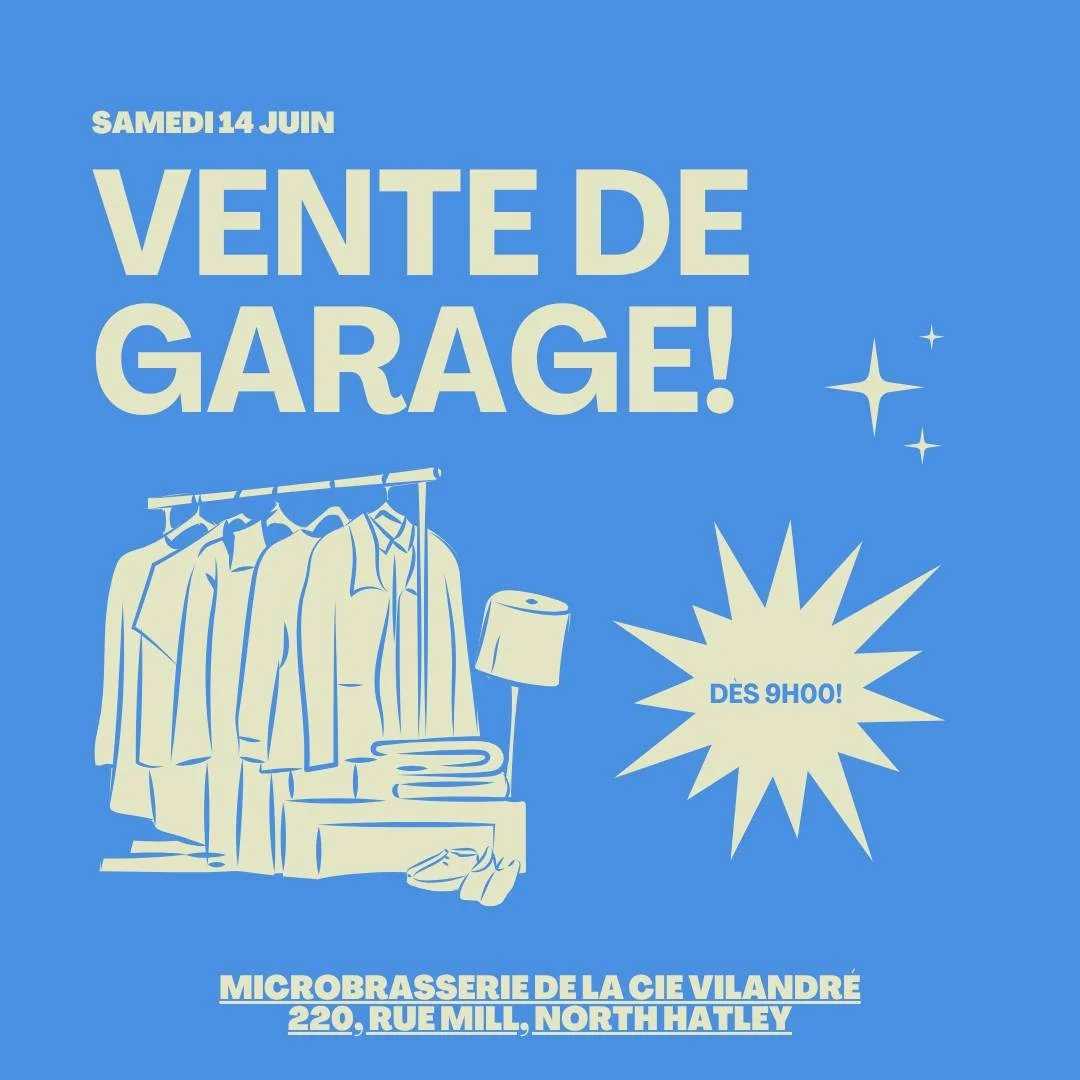 🍺MICROBRASSERIE🍺
Samedi 14 juin // Vente de garage &agrave; la Micro!

📍220, rue Mill, North Hatley
⏰9h00 &agrave; 15h00