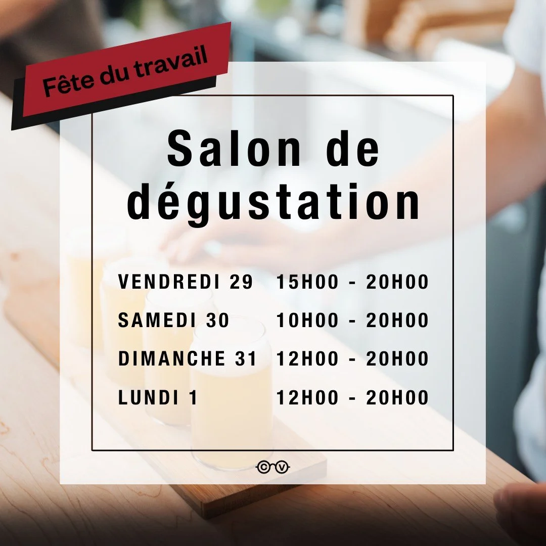 *SALON DE D&Eacute;GUSTATION*

Voici l'horaire de la brasserie pour le week-end de la f&ecirc;te du travail. 💼
Aucun changement &agrave; l'horaire du *PUB*!

Bon lllllloooooonnnnngggg week-end &agrave; tous!
 #microbrasserie #lacievilandr&eacute; #n