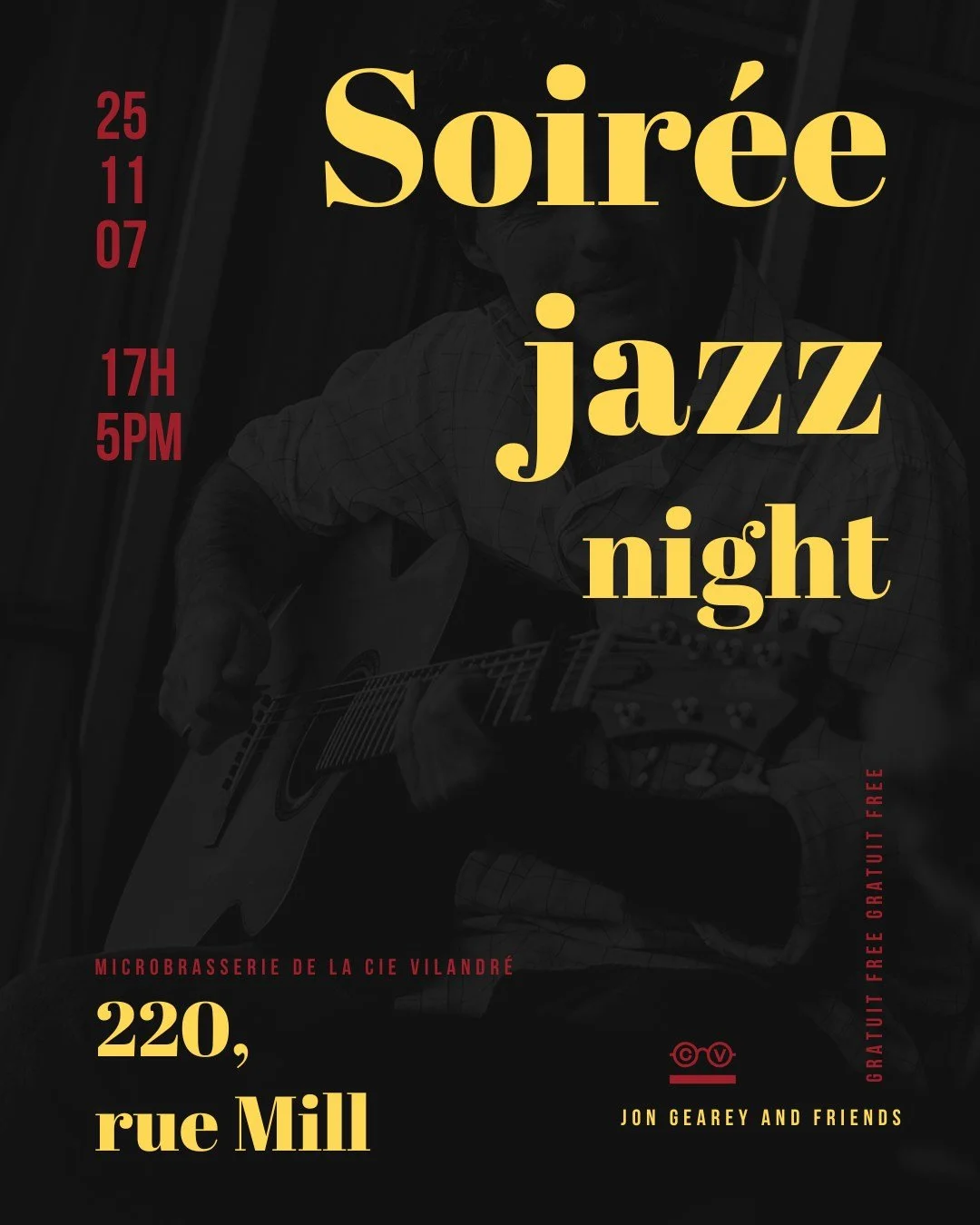 *BRASSERIE*

🎸Soir&eacute;e jazz &agrave; la brasserie!

Notre toute premi&egrave;re soir&eacute;e jazz &agrave; la brasserie aura lieu ce vendredi 7 novembre avec le guitariste Jon Gearey et son invit&eacute;. 

⏰17h00
📍220, rue Mill, North Hatley