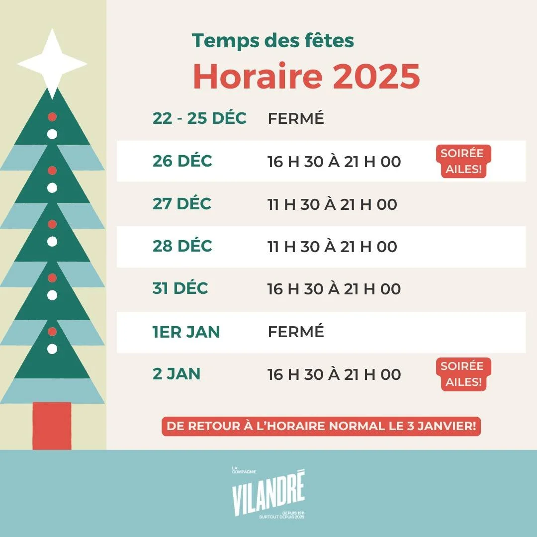 * 𝗛𝗢𝗥𝗔𝗜𝗥𝗘 𝗣𝗨𝗕 *

Voici l'horaire du 𝗽𝘂𝗯 pour les prochaines semaines.

🎅Joyeux temps des f&ecirc;tes &agrave; tous!💝