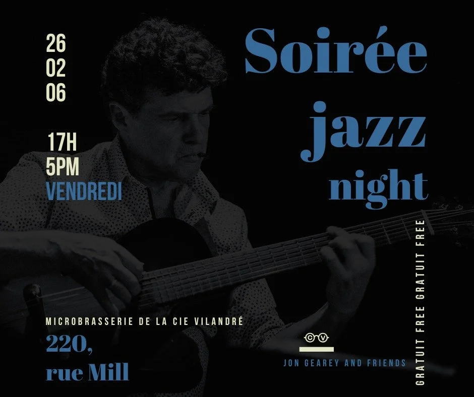 * 𝗕𝗥𝗔𝗦𝗦𝗘𝗥𝗜𝗘 - 𝟲 𝗙𝗘́𝗩𝗥𝗜𝗘𝗥 *

🎸Soir&eacute;e jazz avec Jon Gearey.
⏰17h30
📍220, rue Mill, North Hatley
💵Gratuit