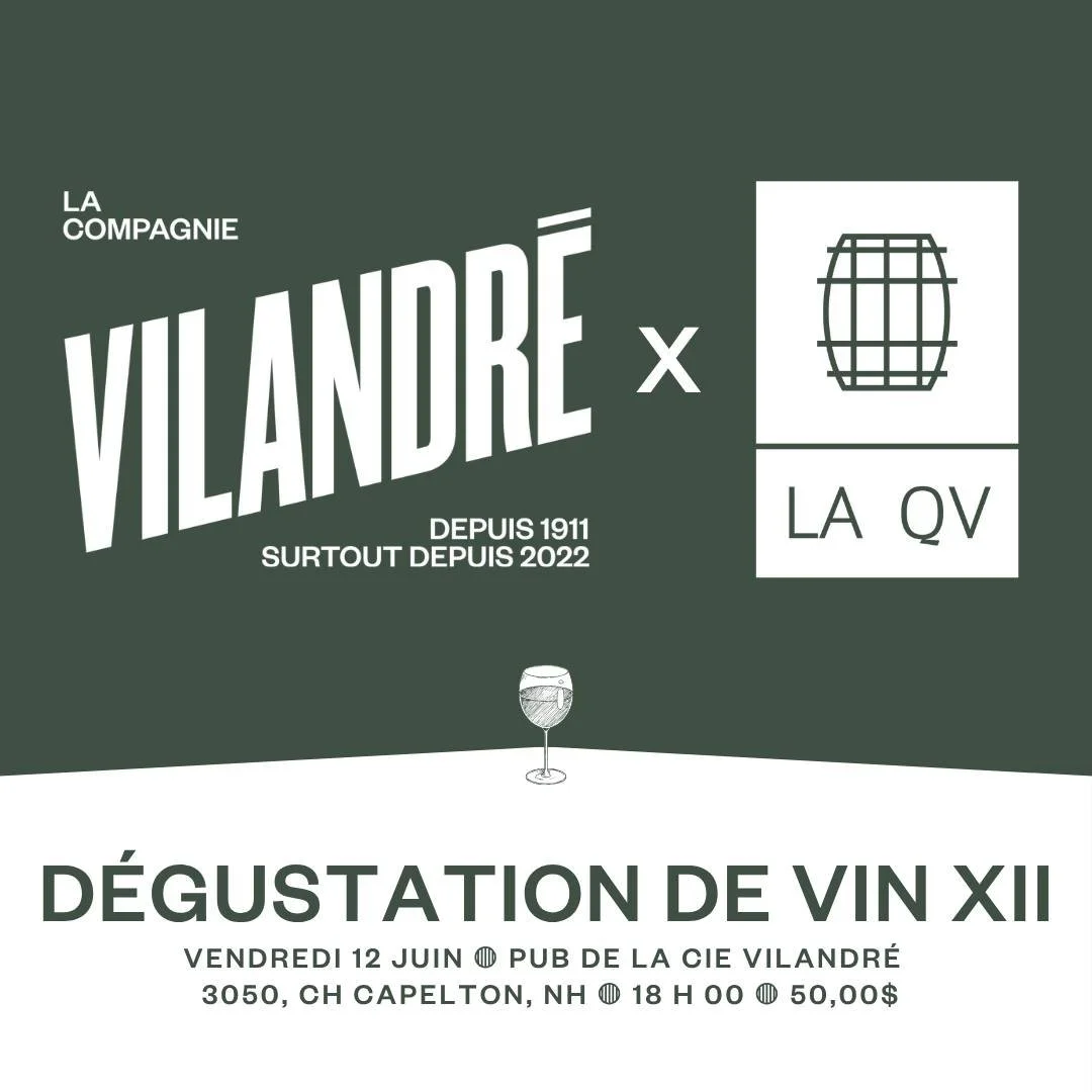 🍷𝑫𝑬́𝑮𝑼𝑺𝑻𝑨𝑻𝑰𝑶𝑵 𝑫𝑬 𝑽𝑰𝑵🍷
𝑉𝑒𝑛𝑑𝑟𝑒𝑑𝑖 12 𝑗𝑢𝑖𝑛, 18ℎ00, 3050, 𝐶ℎ. 𝐶𝑎𝑝𝑒𝑙𝑡𝑜𝑛

12e d&eacute;gustation de vin avec La QV !
6 vins d'importation priv&eacute;e &agrave; d&eacute;couvrir (1 cava, 1 ros&eacute;, 1 blanc, 1 mac&e
