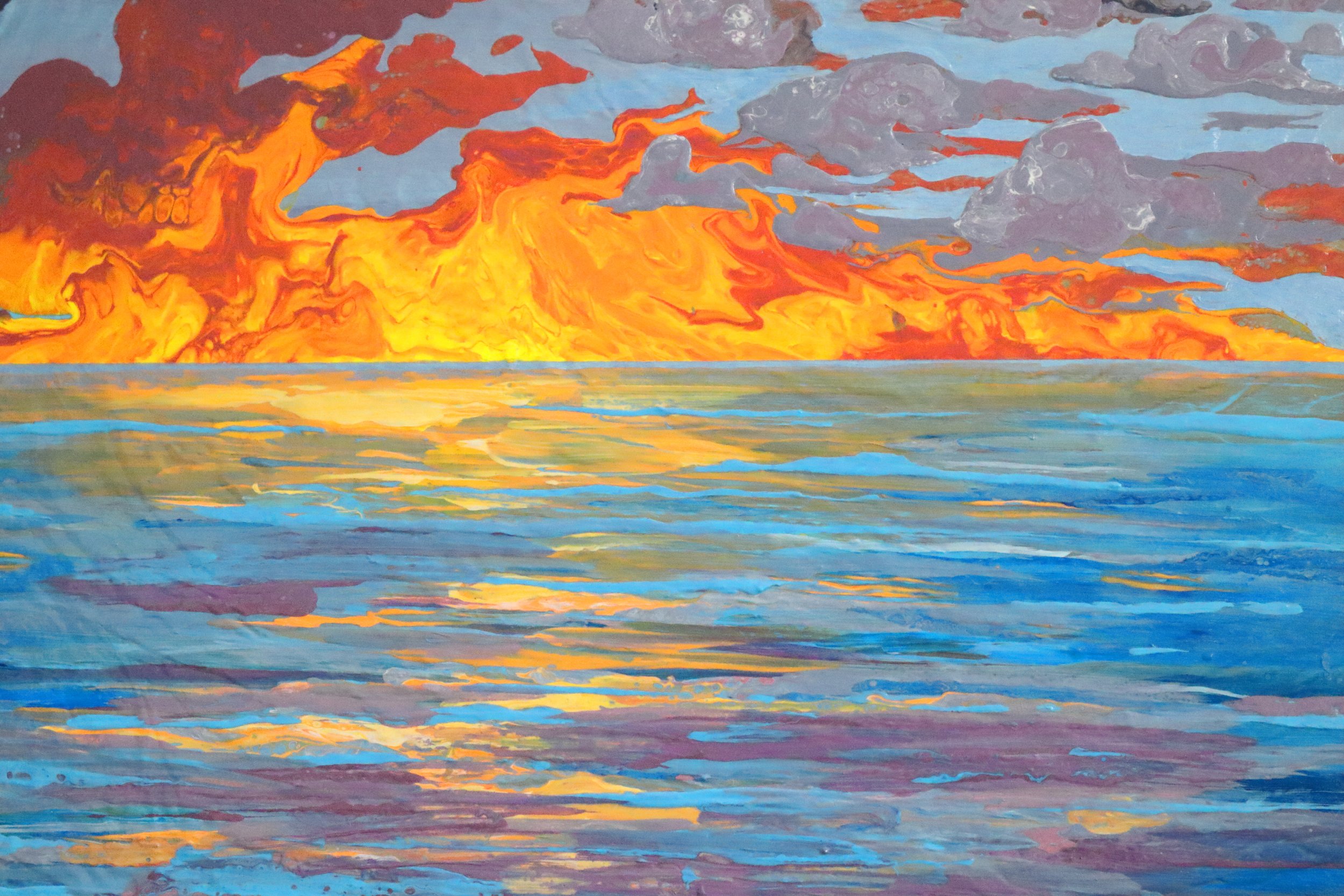 Bright Future. 26 x 26 inches. — Leah's Acrylic Pours Original