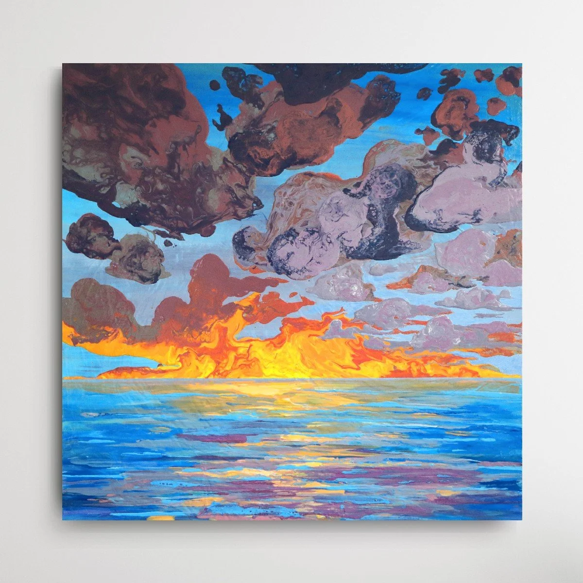 Bright Future. 26 x 26 inches. — Leah's Acrylic Pours Original