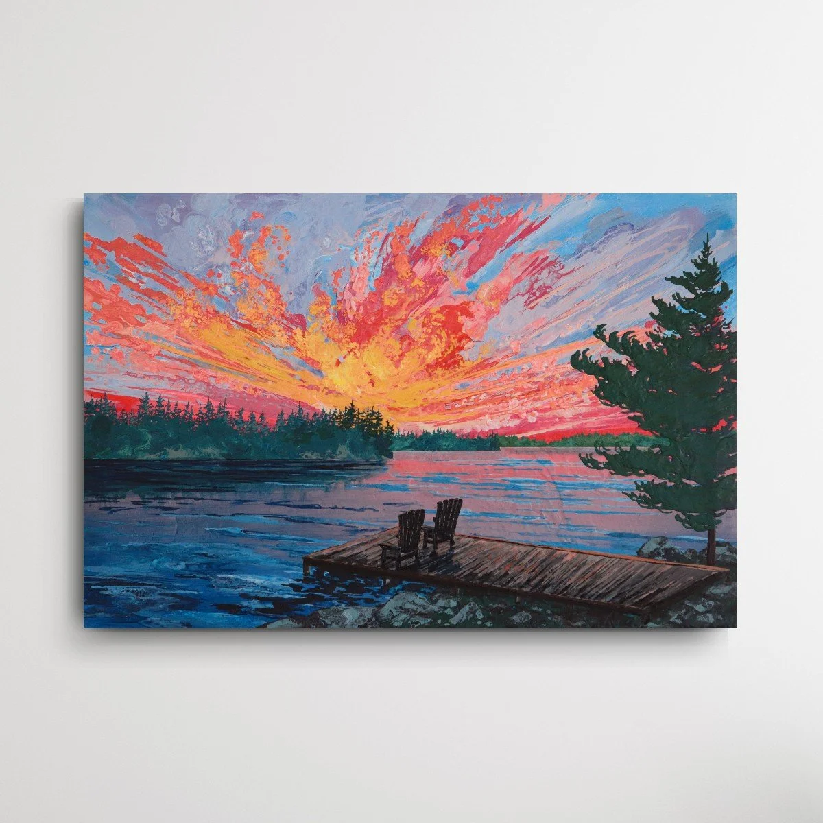 The Last Sunset. 20 x 30 inches. — Leah's Acrylic Pours Original