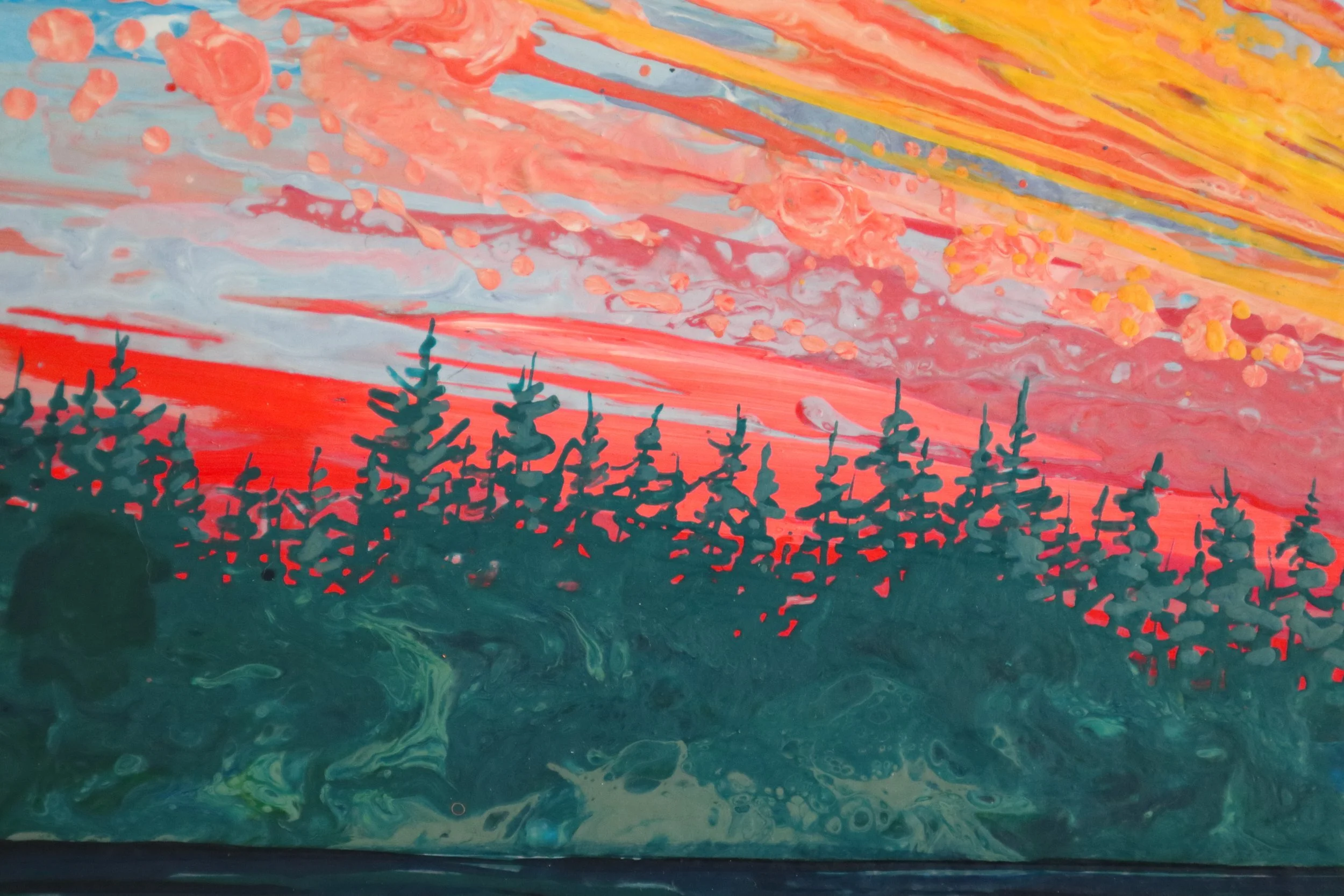 The Last Sunset. 20 x 30 inches. — Leah's Acrylic Pours Original