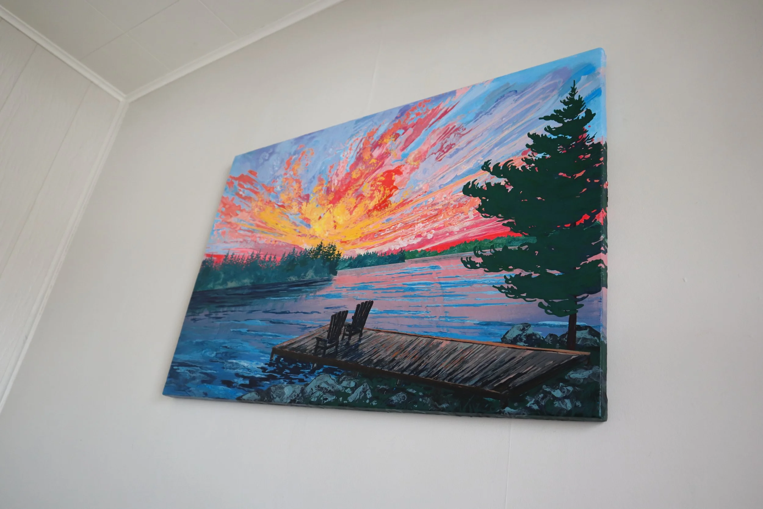 The Last Sunset. 20 x 30 inches. — Leah's Acrylic Pours Original