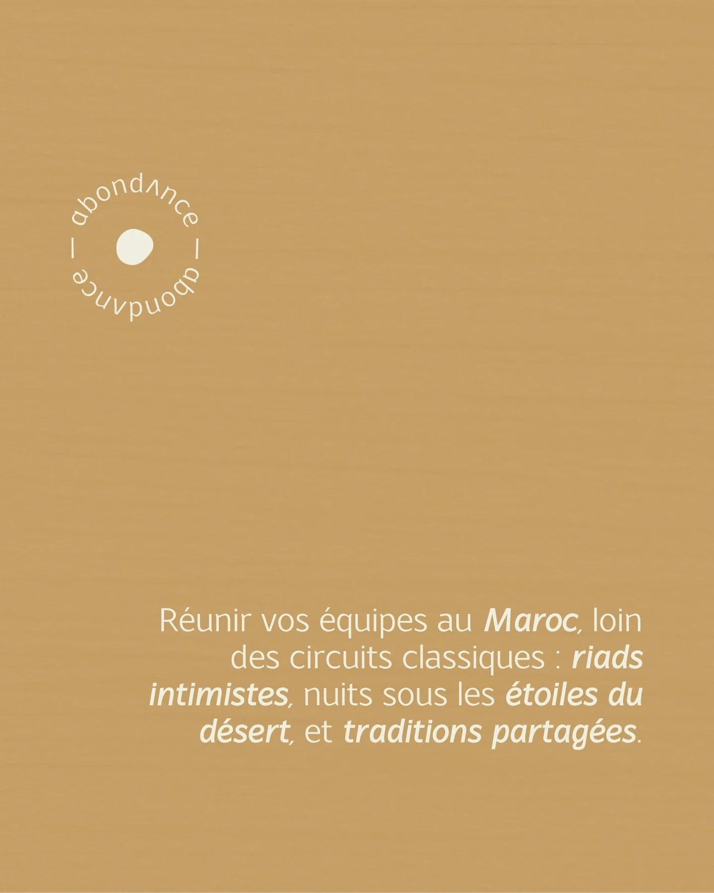 🌞 DESTINATION &bull; Marrakech, Dakhla, l&rsquo;Agafay : le Maroc nous inspire pour des s&eacute;minaires o&ugrave; la culture, les paysages et l&rsquo;hospitalit&eacute; donnent le tempo. Nous y emmenons nos clients vivre des exp&eacute;riences cou