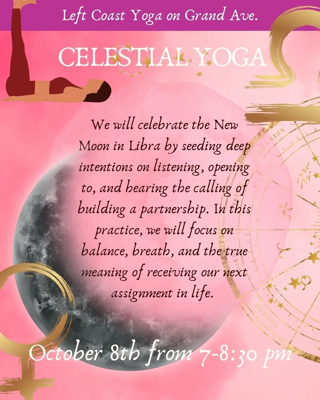 October 8th Celestial Yoga at Left Coast Yoga Grand Ave.