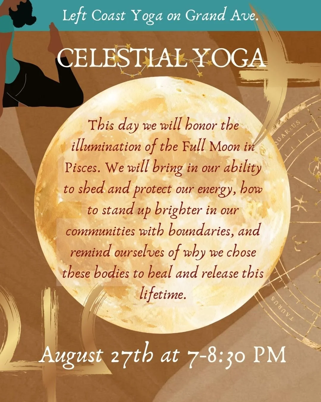 Aug 27th Celestial Yoga at Left Coast Yoga Grand Ave.