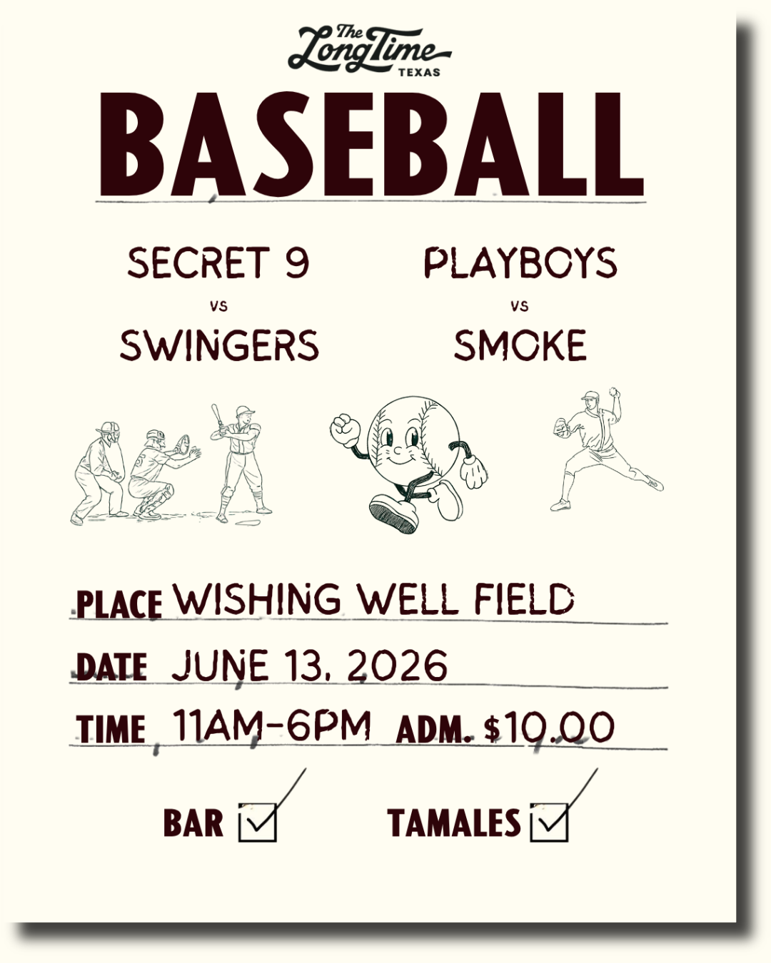 Baseball Game Poster for June 13