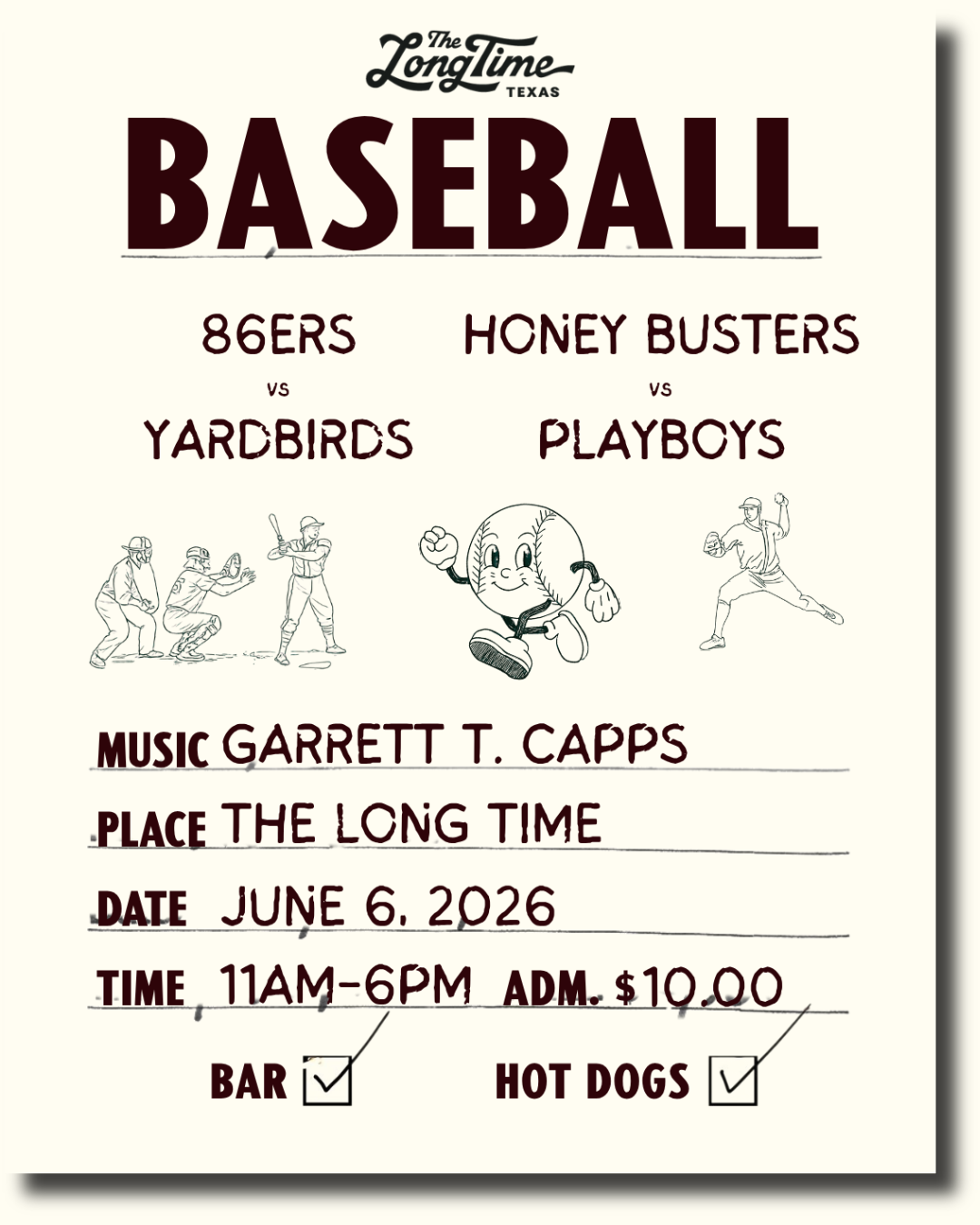 Baseball Game Poster for June 6