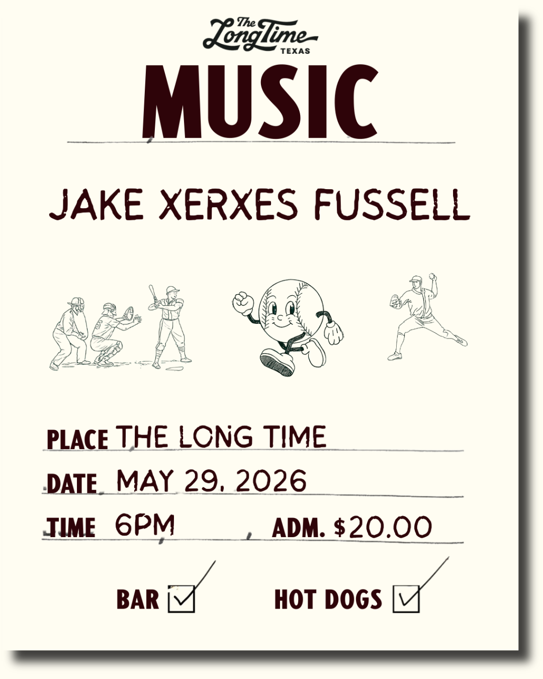 Jake Xerxes Fussell at The Long Time May 29