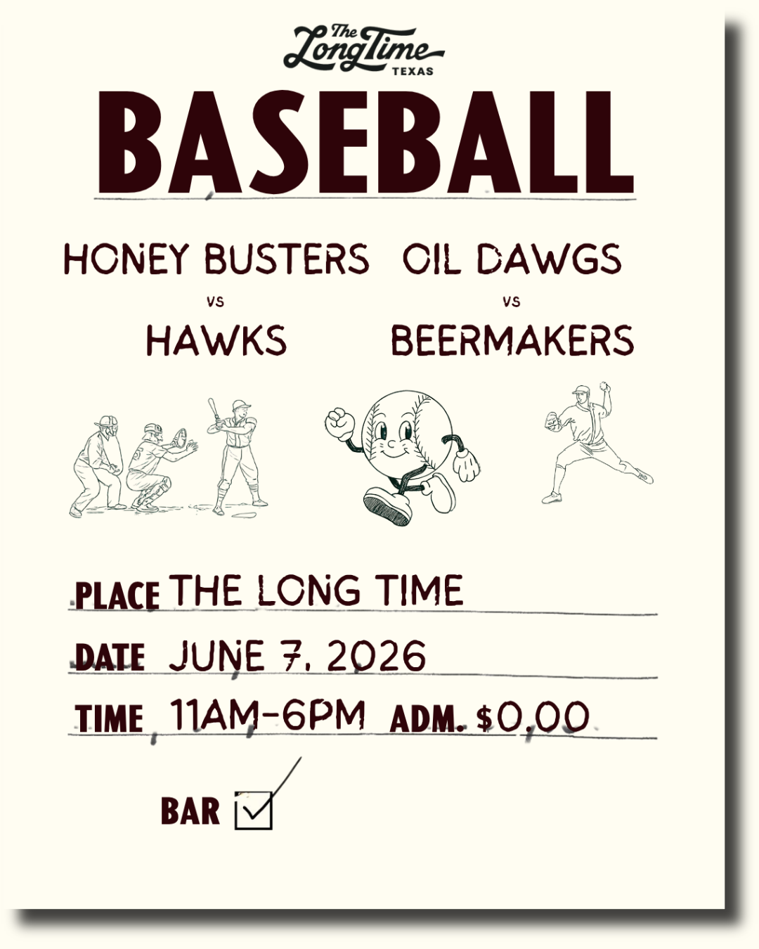 Baseball Game Poster for June 7