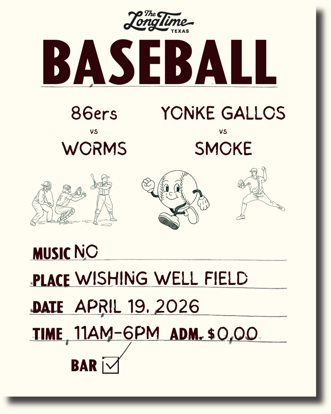Baseball Game Poster for April 19