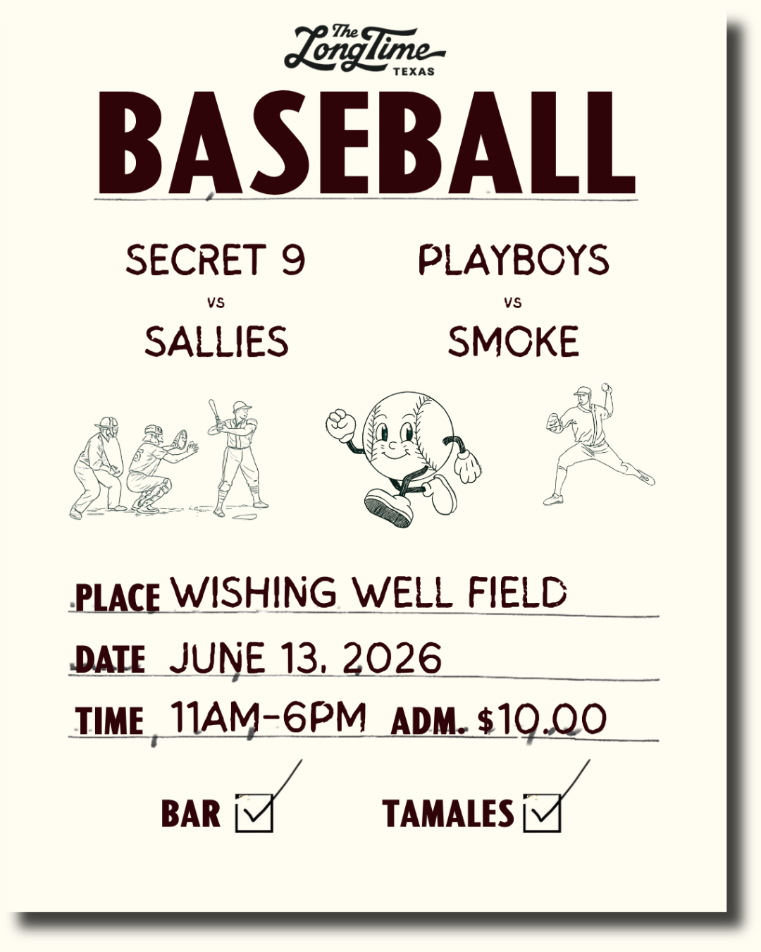 Baseball Game Poster for June 13