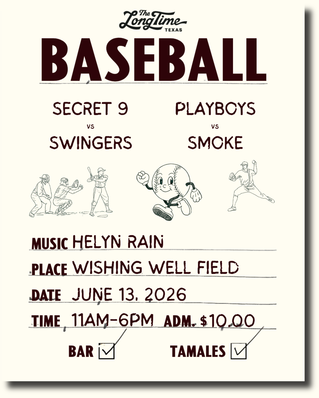 Baseball Game Poster for June 13