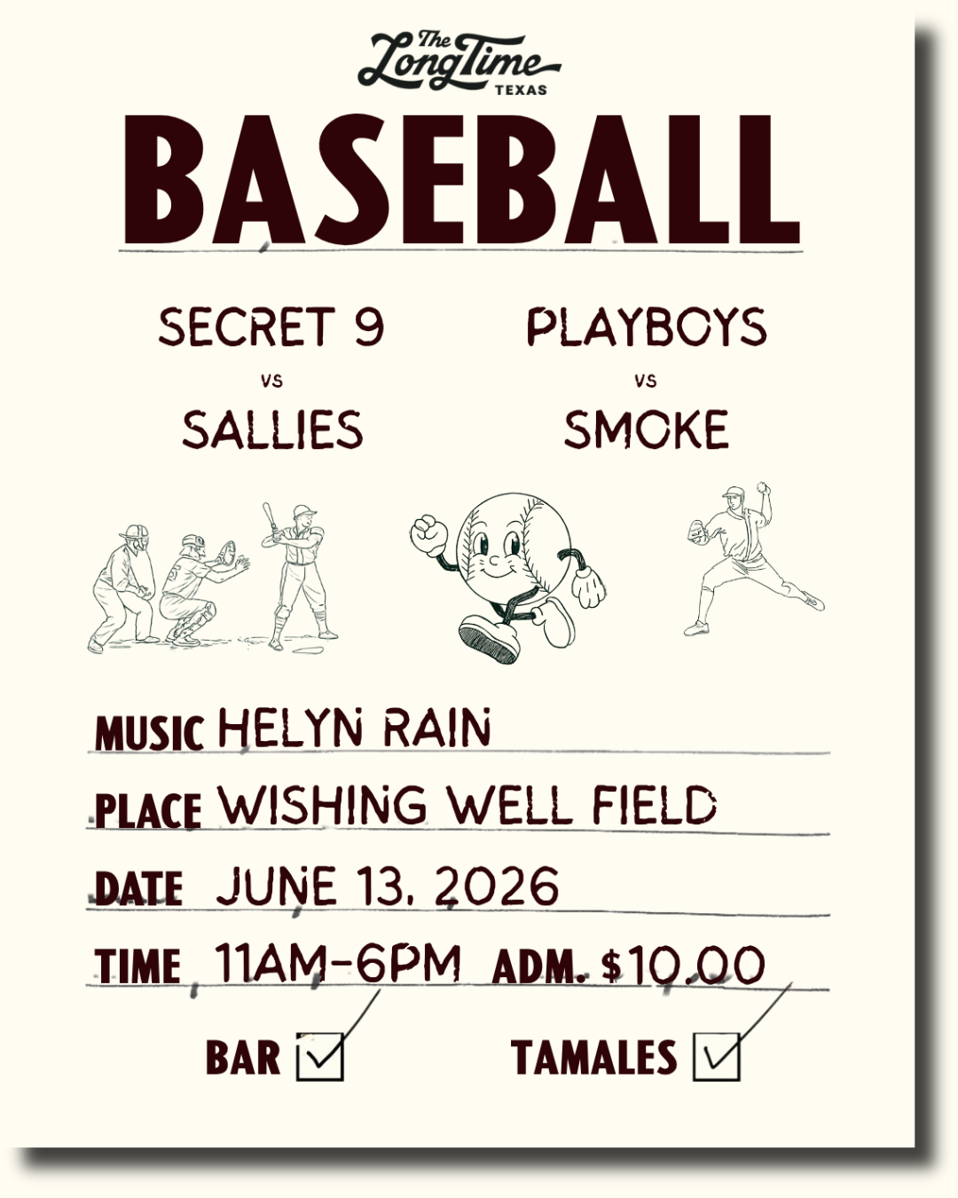 Baseball Game Poster for June 13
