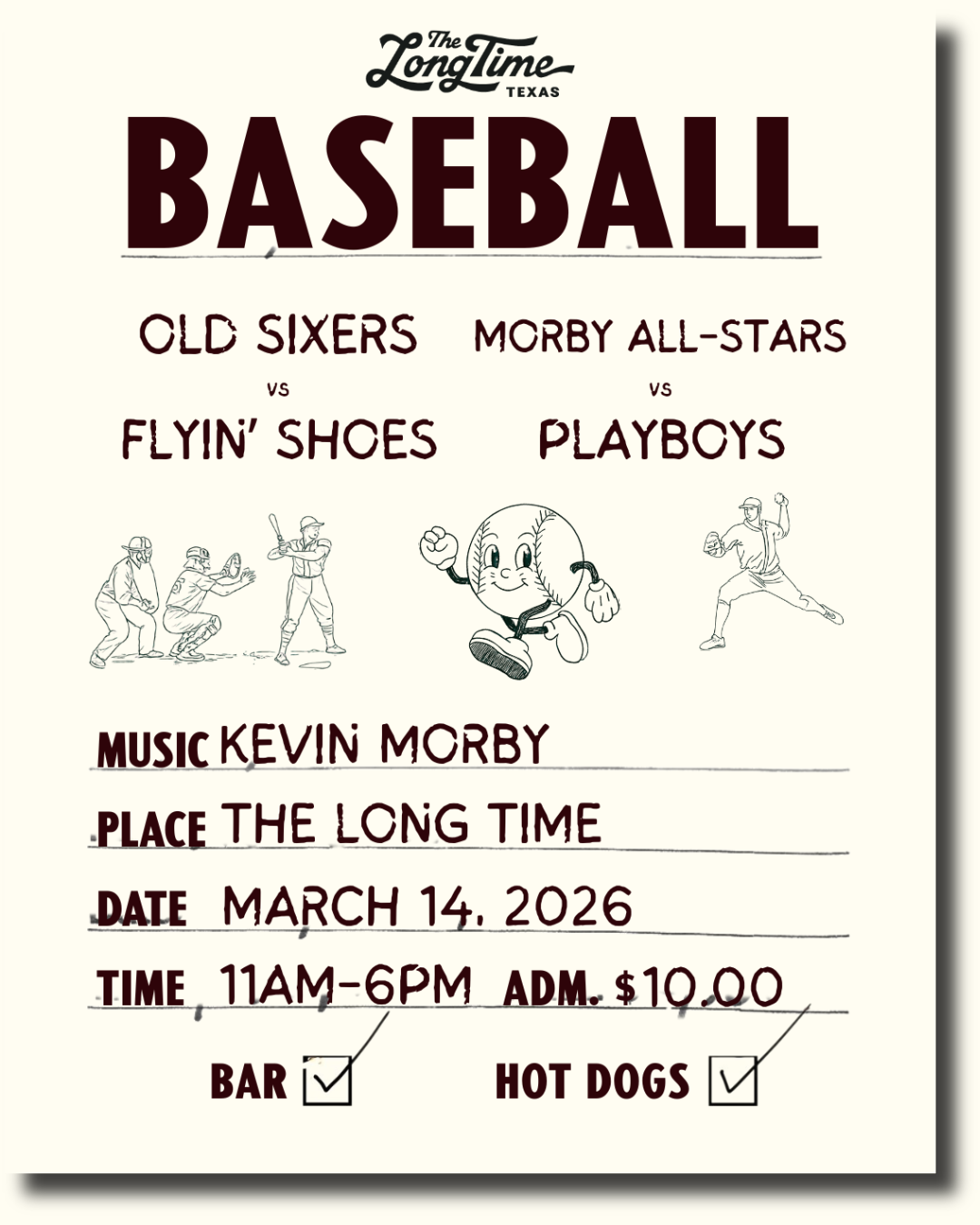 Baseball Game Poster for March 14