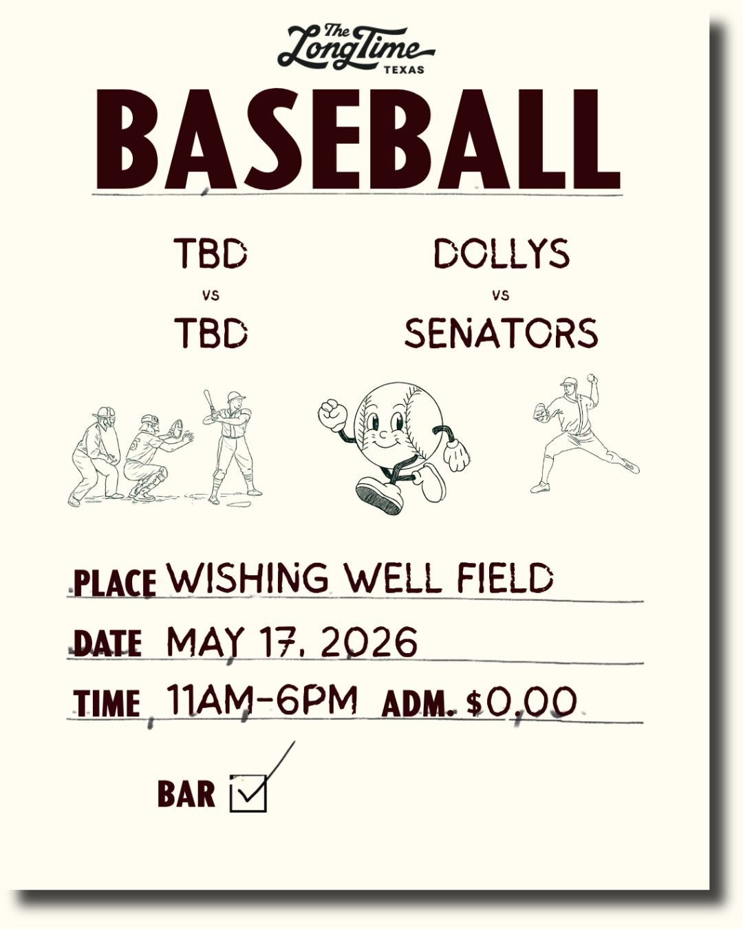 Baseball Game Poster for May 17