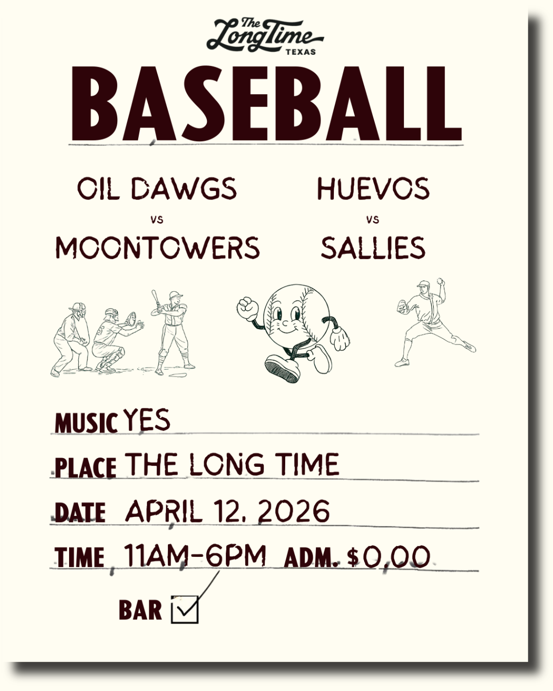 Baseball Game Poster for April 12