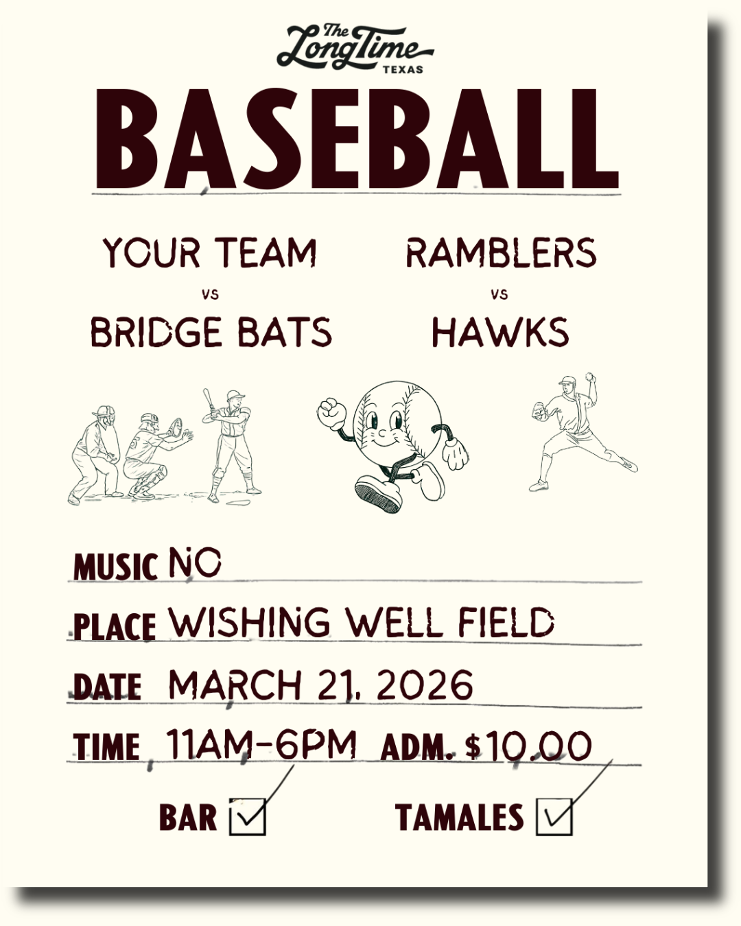 Baseball Game Poster for March 21
