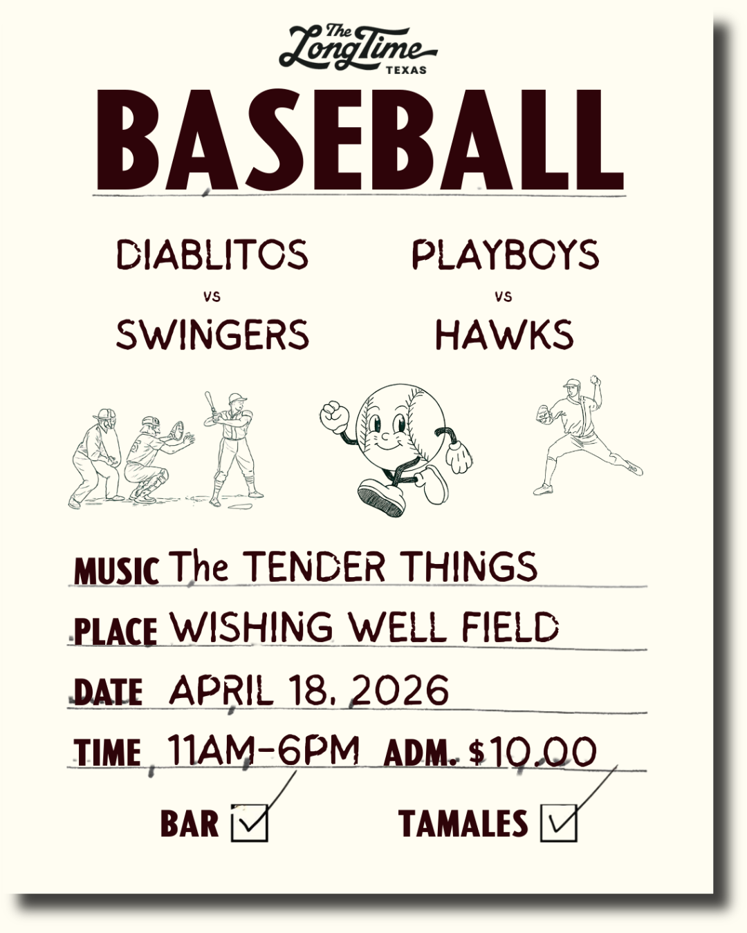 Baseball Game Poster for April 18