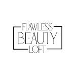 Logo for Flawless Beauty Loft with text in a rectangular border.