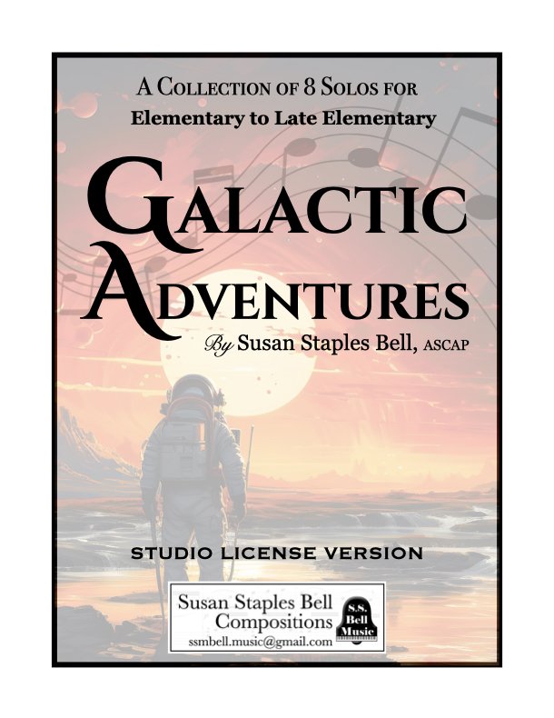 Galactic Adventures: a Collection of 8 Recital Pieces for Elementary to Late Elementary, Studio License. Piano Sheet Music.