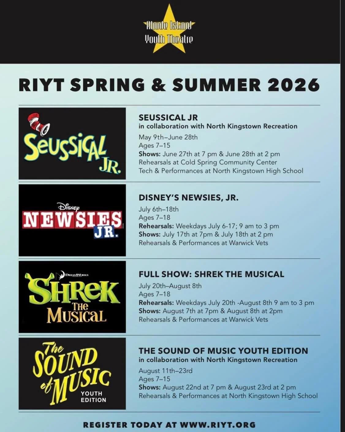Check out this amazing summer season! 
 #summervibes☀️ #summercamp #theatrecamp #rhodeisland
