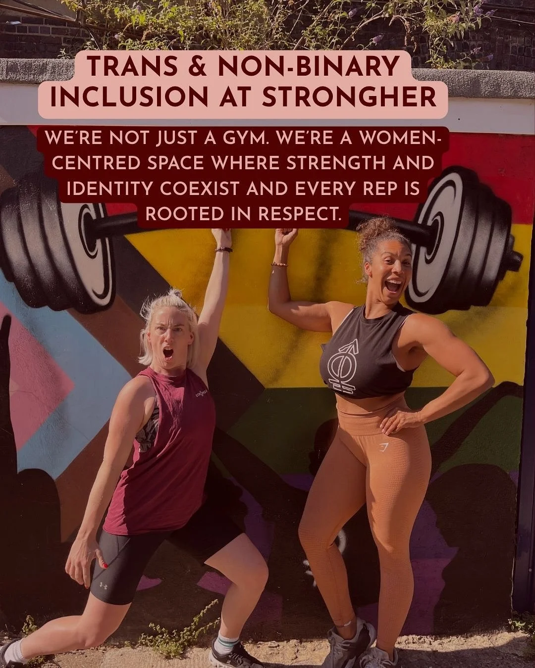 YOU ARE WELCOME HERE 🌈

Our tagline &ldquo;fitness where EVERY WOMAN fits in&rdquo; remains the case hence why we had this painted onto the wall 5 years ago, because we never want ANY WOMAN to be excluded and we just want to be clear on who our spac