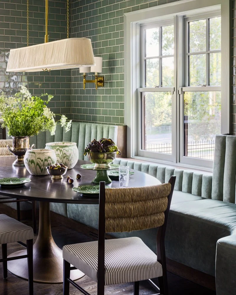 Crafted for cooking and built to hold the whole family, our Central Avenue kitchen is wrapped from head to toe in a soft shade of teal. These homeowners wanted to honor the bones of their hundred year old home while creating a kitchen roomy enough to
