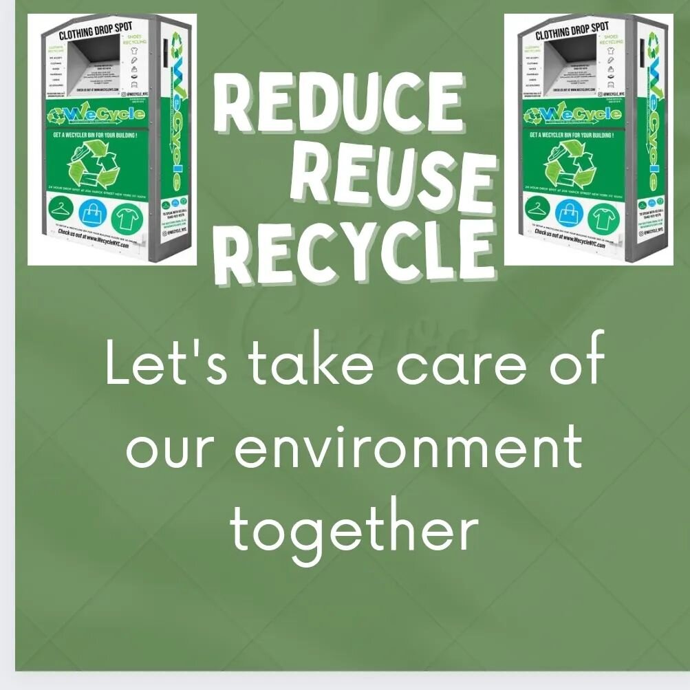 REDUCE, REUSE, RECYCLE ♻️ 

#reducereuserecycle #greennyc #recycleclothes #landfillwaste #gogreen