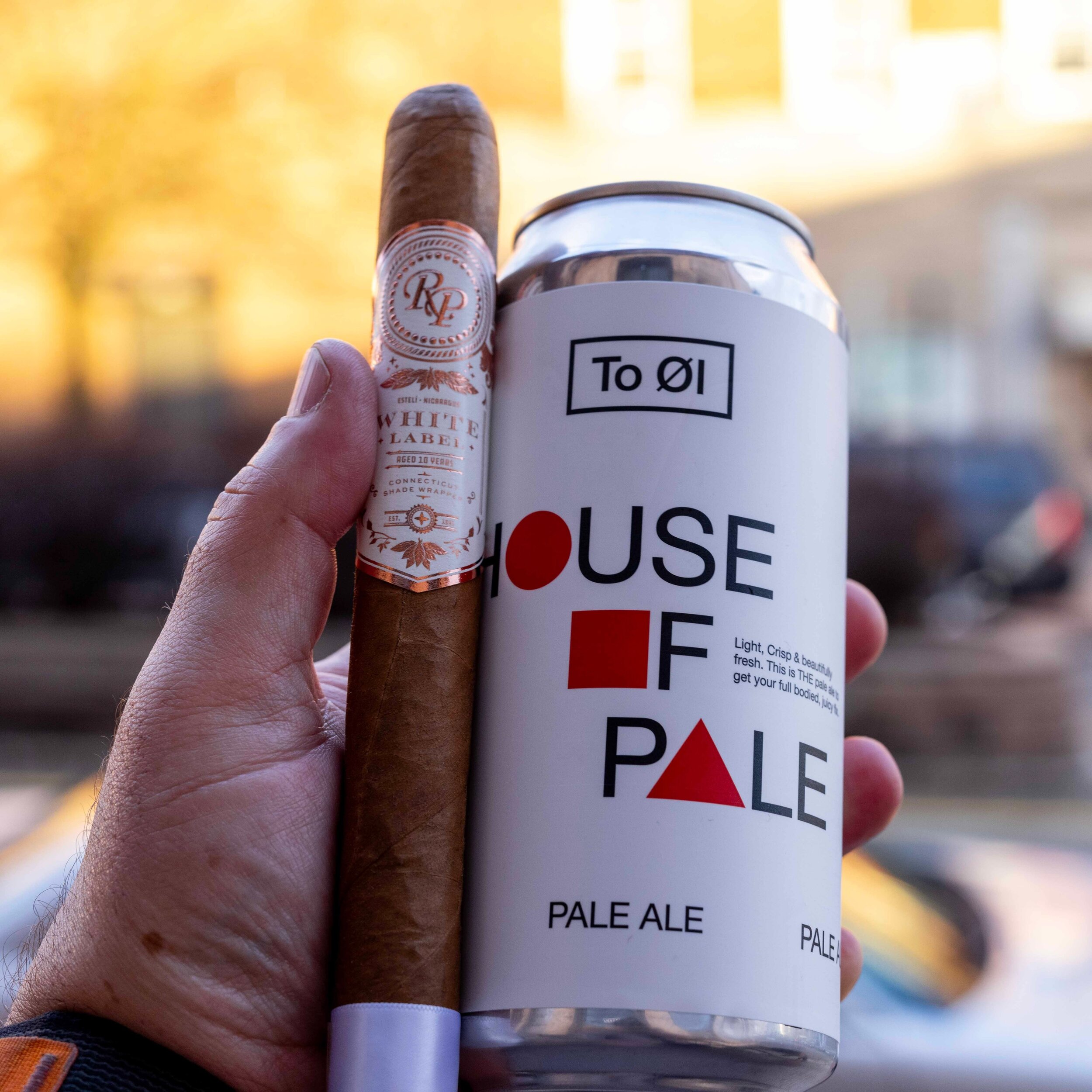 Quick shout out to @lorenzomitil for this tasty brew. 
House of Pale: To &Oslash;l&rsquo;s Latest Bid to Make You Feel Uncultured with Just a Sip.

Cigar: Rocky Patel White Label Churchill.