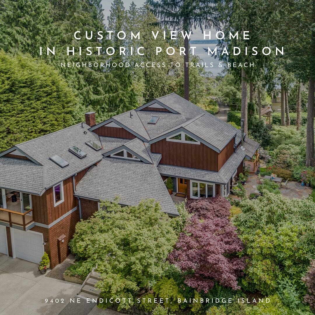 We&rsquo;re so excited to share this custom home in the Historic Port Madison Neighborhood. Extensive gardens, patio dining, view deck, and private studio/game room. All with out-your-door access to acres of private neighborhood trails and beaches. C