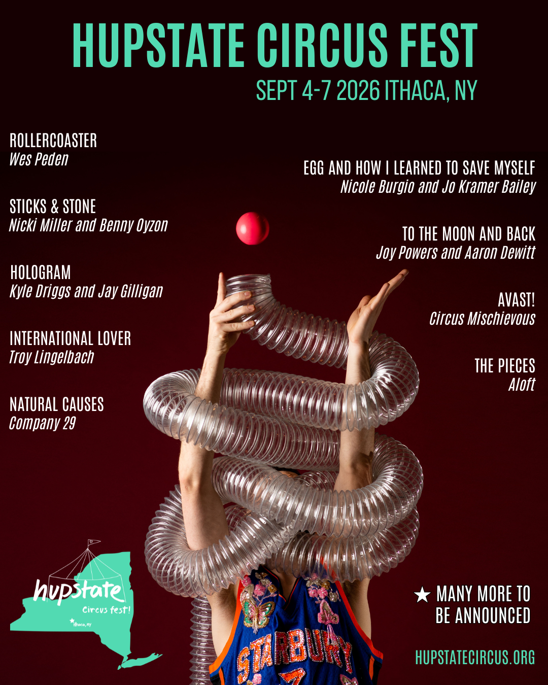 Poster image of festival shows with central juggler image