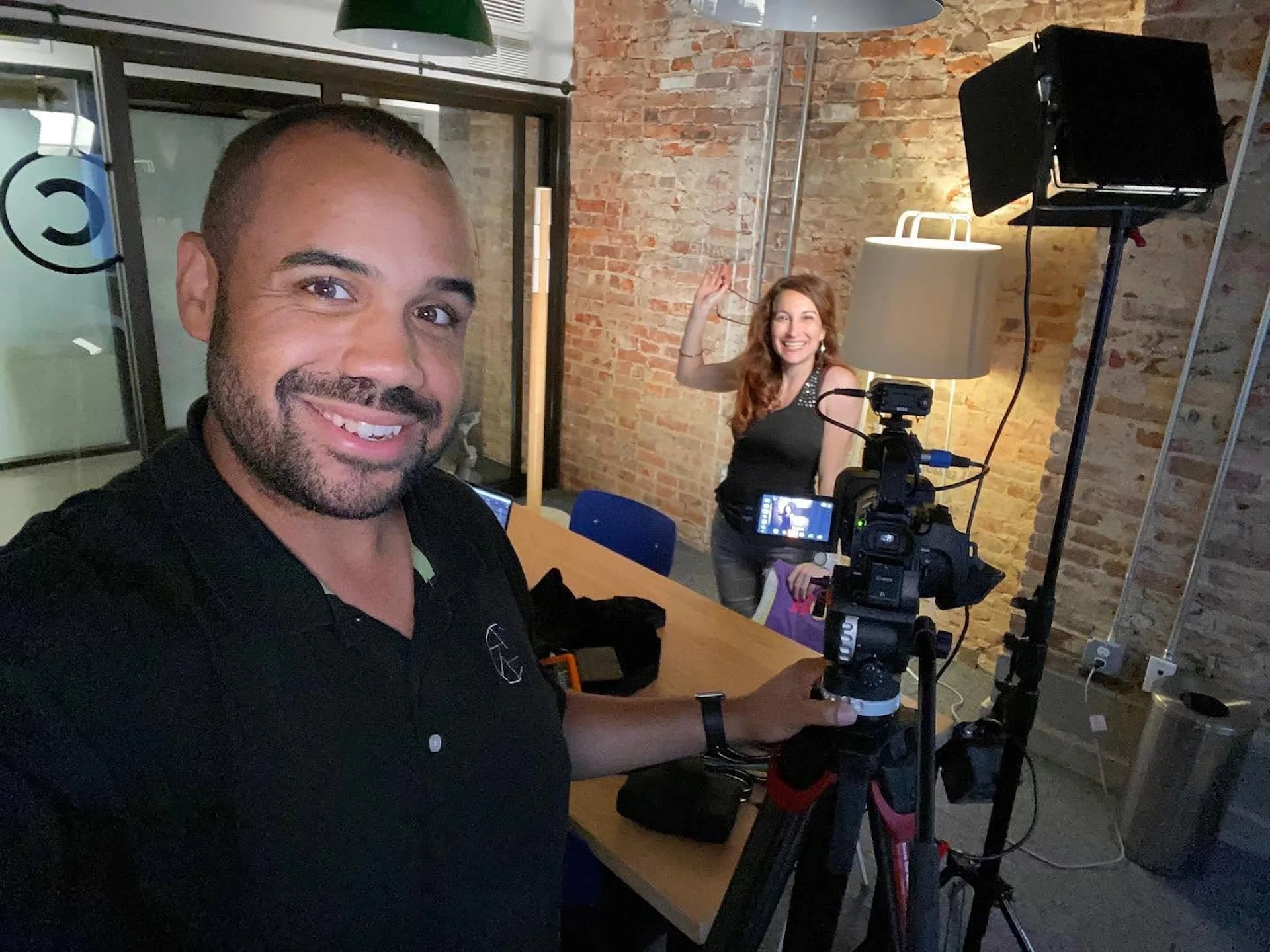 Charles King of C King Media working with dating coach Erika Ettin on her marketing media