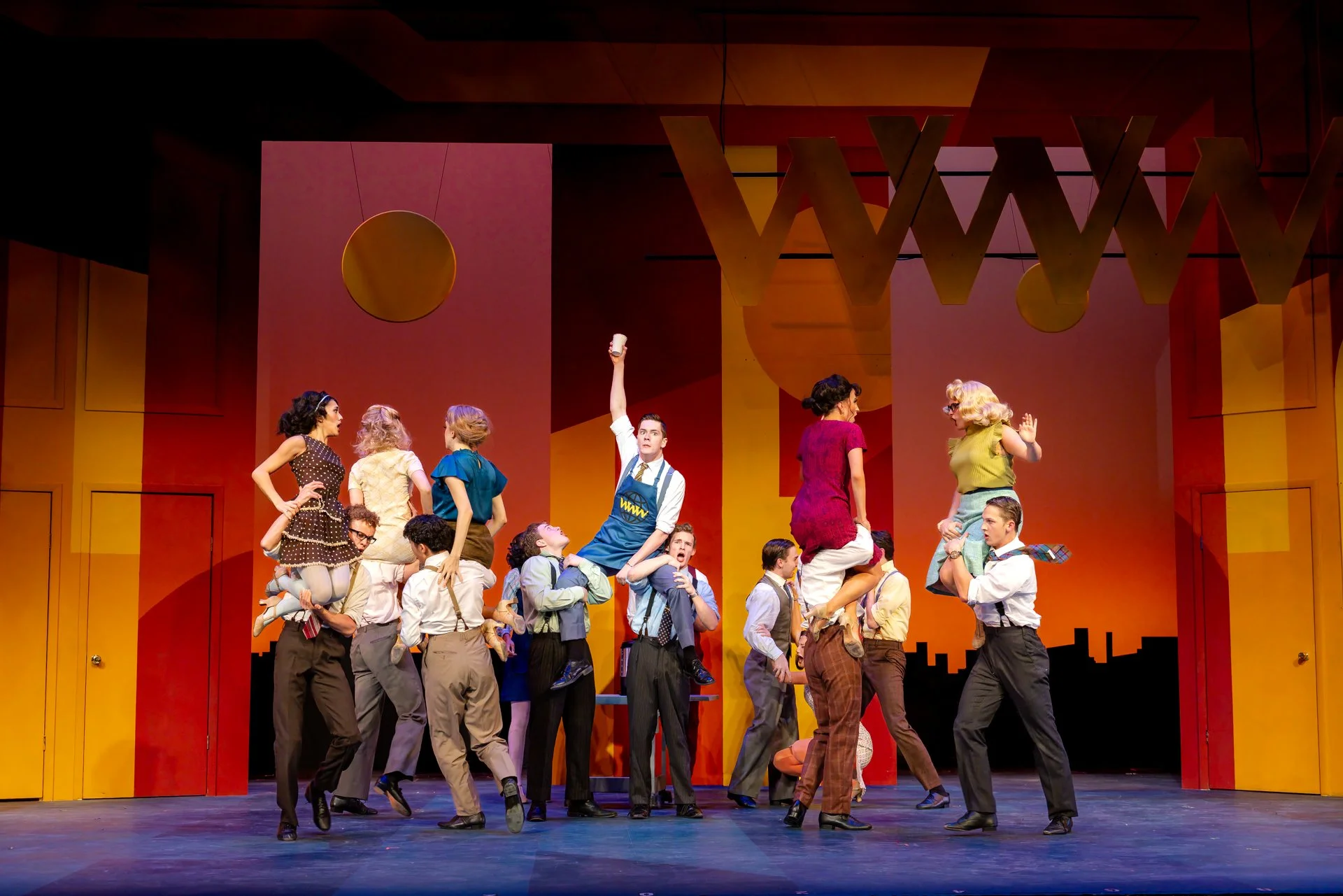 Shenandoah Conservatory production of How to Succeed in Business Without Really Trying at the Ohrstrom-Bryant Theatre in Winchester, Virginia, photographed by C King Media