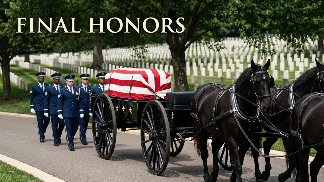Military funeral honors at Arlington National Cemetery in Arlington, Virginia