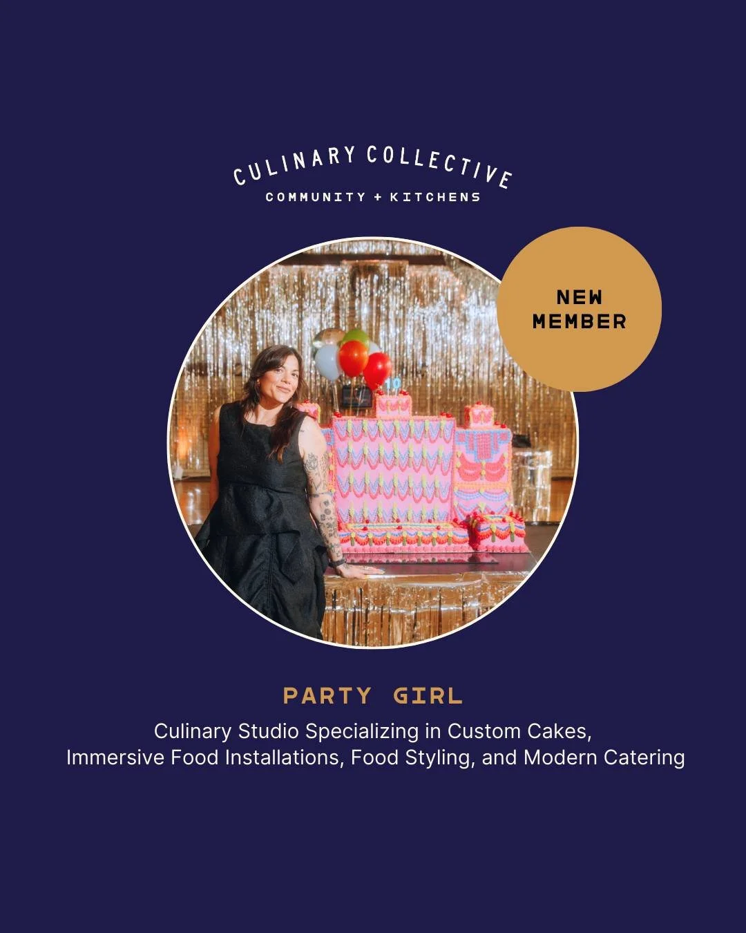 New member alert: @partygirlbakeclub! 🎂 

Party Girl is Philadelphia&rsquo;s premiere culinary studio specializing in custom cakes, immersive food and dessert installations, food styling, and modern catering. When it comes to celebrations, they beli