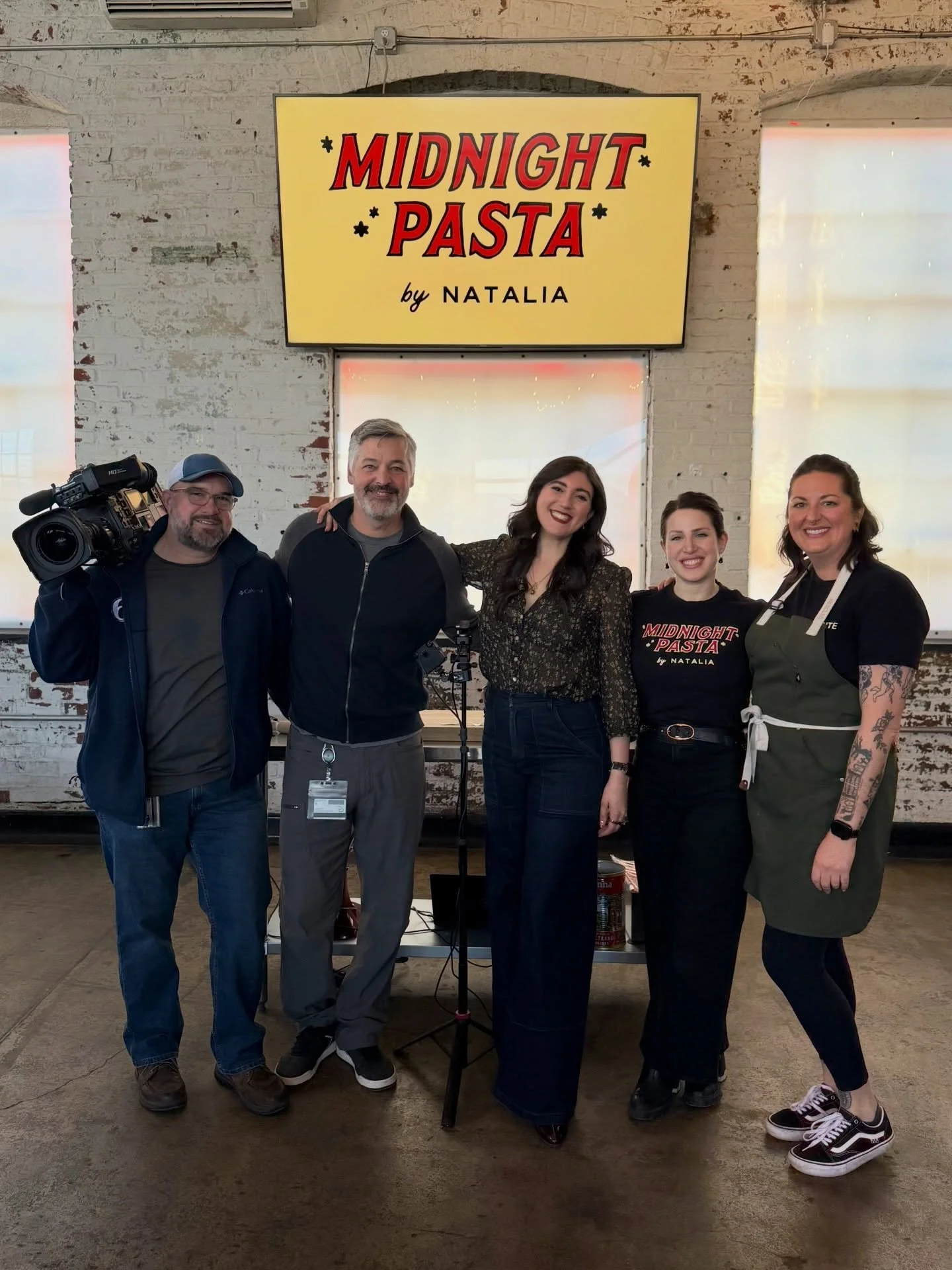 You can catch @midnightpastaco on @6abcphilly tomorrow at 7pm! 🎥 Here&rsquo;s a little sneak peek of @natalialeporehagan, @cheloniousmonk, and @ivyrand on camera. 🤫