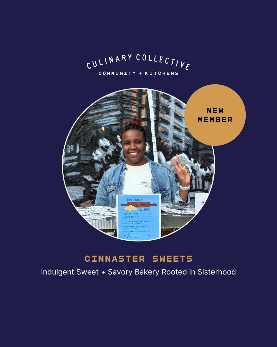 New member alert: @cinnastersweets 🥮

Cinnaster Sweets was born from decades of sisterhood, late nights, laughter, and the kind of bonds that were strengthened by a good meal and a little something sweet after. What started as gathering over food an