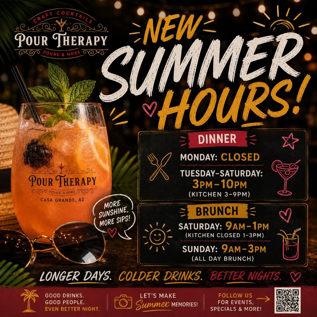 Please note our new summer hours. Being new we are still trying to figure out our hours. We thank everyone for their understanding as we work to get our hours figured out.
