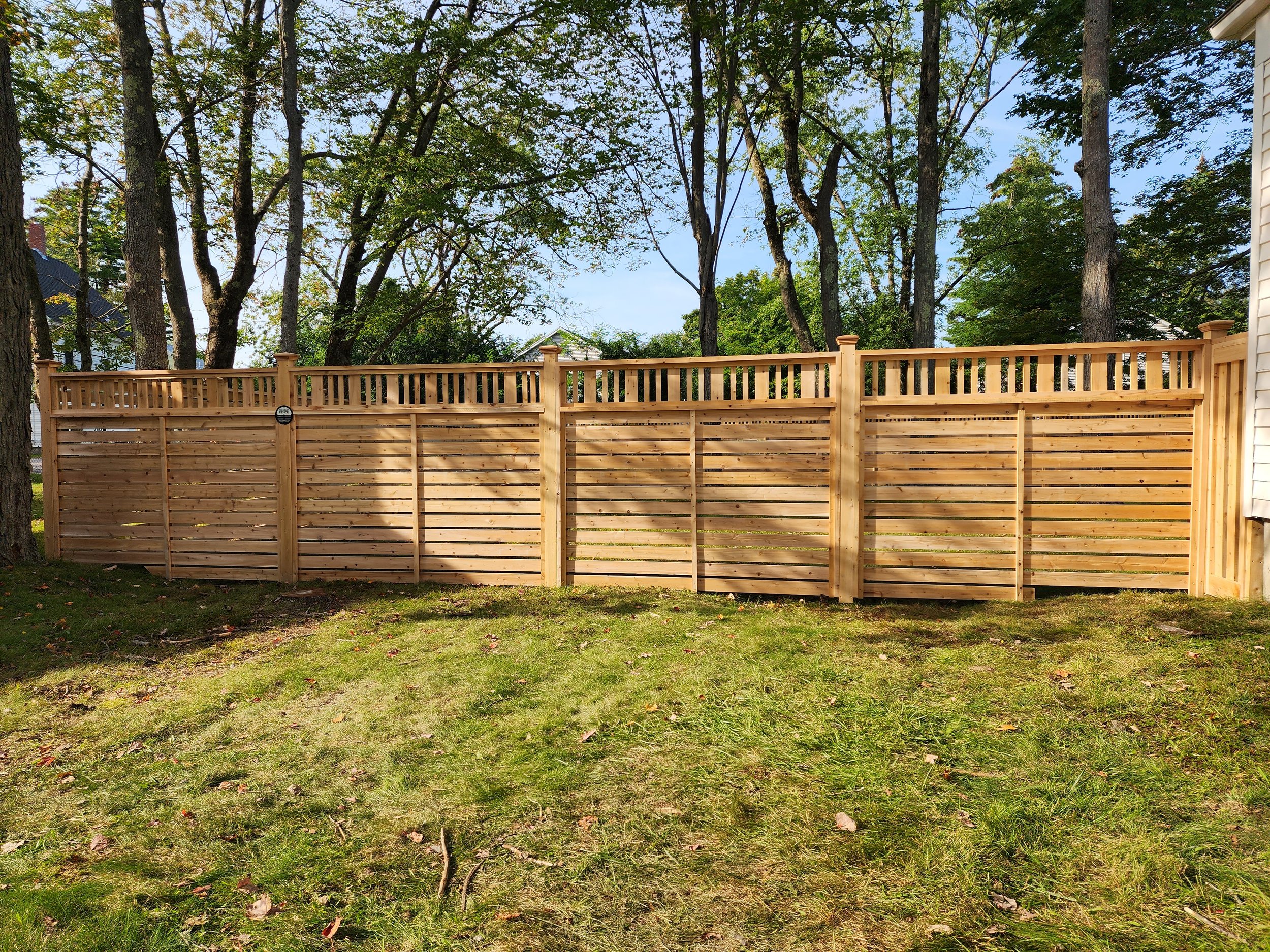 6' tall semi private horizontal cedar with victorian topper (C20)