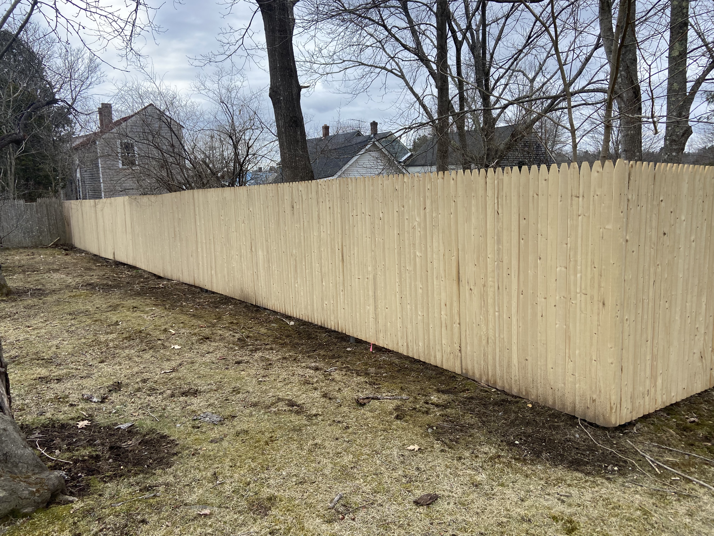 6' spruce stockade on exposed steel (C26)