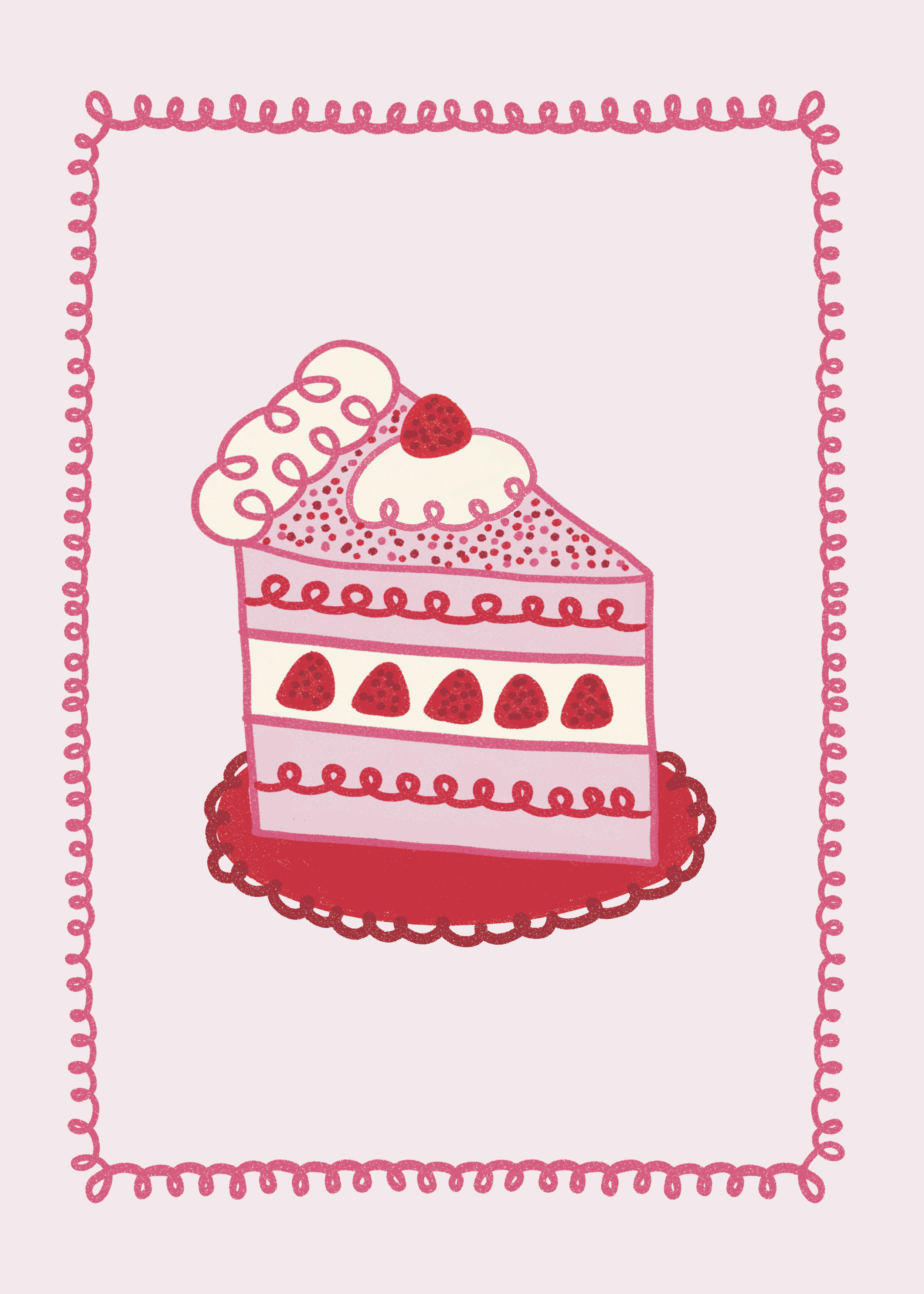 Raspberry Cake Slice