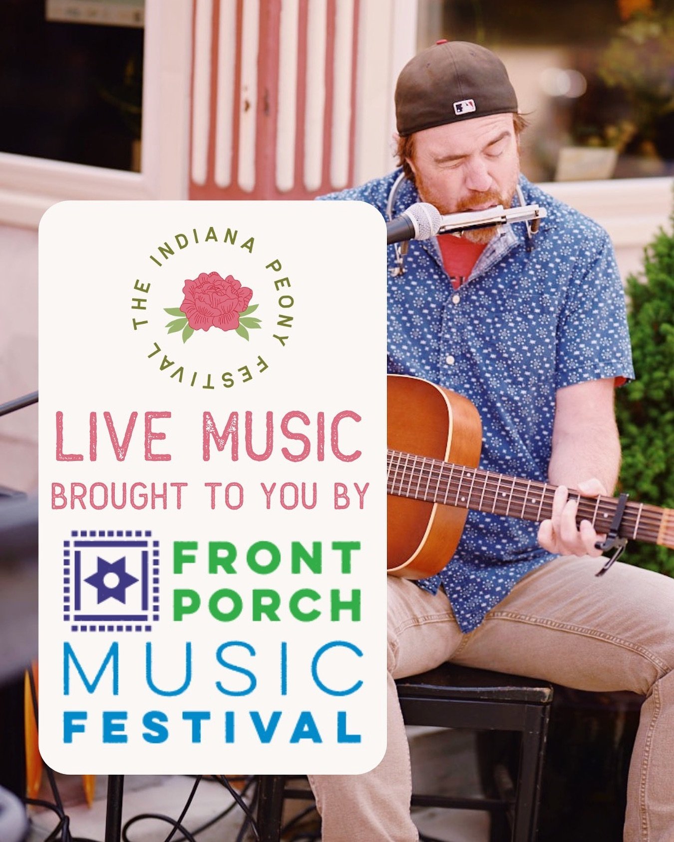 We know peonies&hellip; but @front.porch.music.fest knows music! That&rsquo;s why we&rsquo;ve partnered with them on this year&rsquo;s live music throughout the park &amp; downtown Noblesville 🪕🎶🎤 See the list below for this weekend&rsquo;s lineup