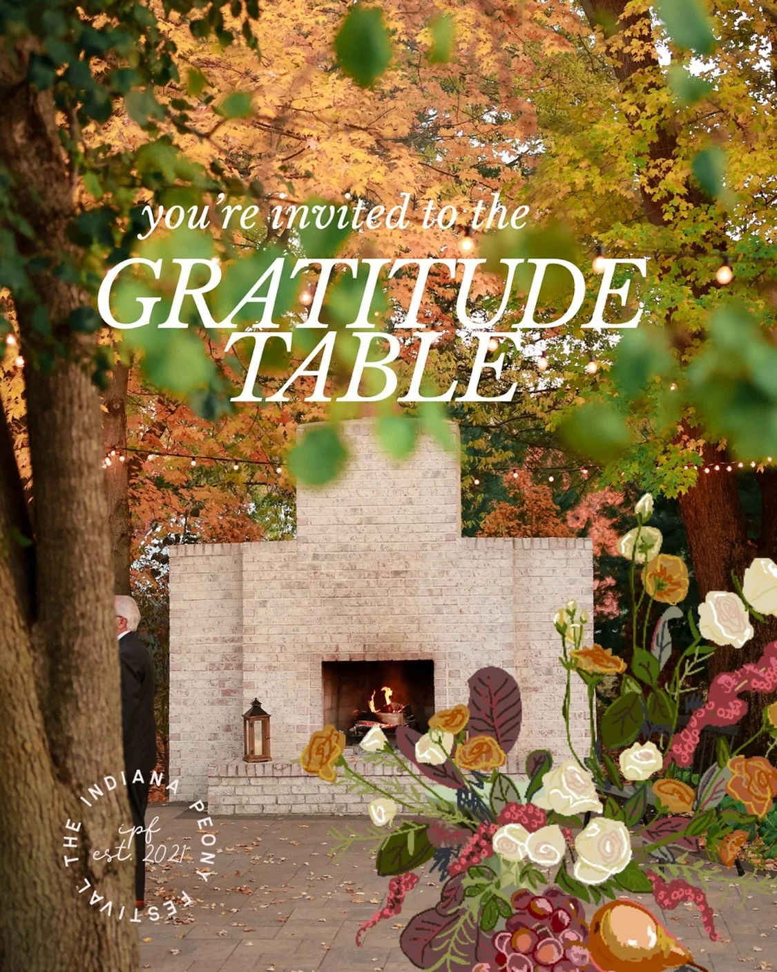 Each year the Indiana Peony Festival strives to create a magical, expanded and improved festival experience for visitors near and far!

Join us on Thursday, November 20th at The Gratitude Table, as we honor those that have supported our mission and v